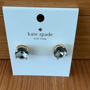 kate spade Gold-Tone Smoky Gray Crystal Stud Earrings